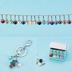 Ciondolo perla di vetro rotondo 48 pz 16 colori&nbsp;DIY-PH0018-66
