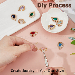 10 pièces 10 couleurs laiton micro pavé pendentifs zircone cubique&nbsp;KK-HS0015-60