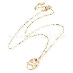 Collane a catena con ciondolo a dodici costellazioni in acciaio inossidabile 304 con zirconi cubici e rune per donna&nbsp;NJEW-B121-02G-11