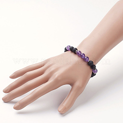Natürlichen Amethyst Stretch-Armbänder&nbsp;X-BJEW-JB02754-04