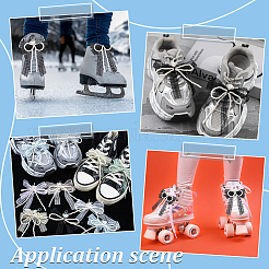 Schuhanhänger aus Polyesterspitze mit Schleife&nbsp;DIY-WH0060-65B