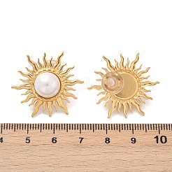 Pendientes de acero inoxidable 304 con perlas de imitación de plástico&nbsp;EJEW-Z110-01G-02