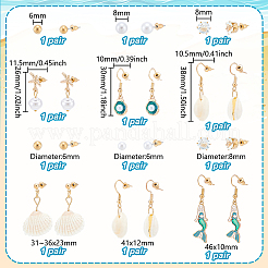 2 set di 2 orecchini in lega&nbsp;EJEW-GA0001-06