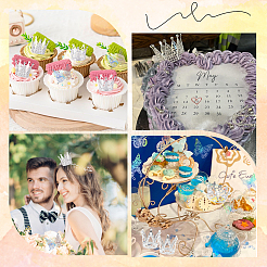 Decorazione della torta con corona di strass in lega&nbsp;DIY-SP0003-25S