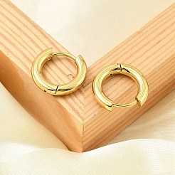 Orecchini a cerchio huggie in acciaio inossidabile 304 con placcatura sotto vuoto in PVD per donna&nbsp;EJEW-F280-07K-G