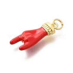 Emaille-Anhänger aus Messing mit Gestellbeschichtung&nbsp;KK-L225-028G-05