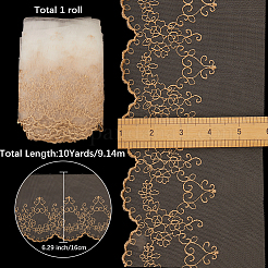 10 Yards Polyester-Spitzenband mit Blumenstickerei&nbsp;OCOR-GF0004-86