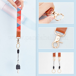 2 Stück 2 Farben Polyester Hand Handgelenk Lanyard für Telefon Dekoration Schlüsselanhänger&nbsp;HJEW-GO0001-03