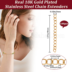 100 extensor de cadena de acero inoxidable 304 con revestimiento iónico (IP)&nbsp;STAS-BBC0006-14B