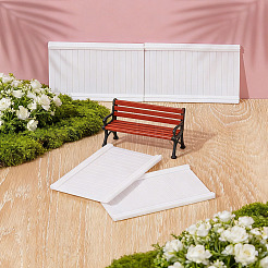 Mini-modèle de rail de maison de poupée rectangulaire en plastique&nbsp;DOLL-WH0007-21B