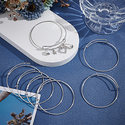 15 bracelet réglable en acier inoxydable&nbsp;BJEW-UN0001-64MS