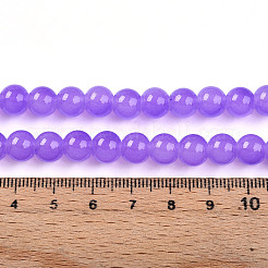 Hilos de cuentas redondas de vidrio imitación jade con pintura para hornear&nbsp;DGLA-Q021-8mm-44
