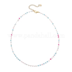 Colliers faits main en perles de verre rondelles facettées avec chaîne en acier inoxydable 304 pour femmes&nbsp;NJEW-JN05910