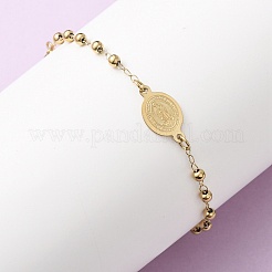 Braccialetti a maglie in acciaio inossidabile 304 della religione&nbsp;BJEW-F524-05B-G