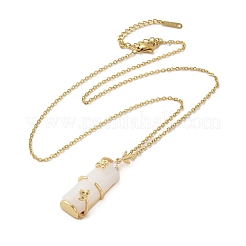 Collana con pendente in ottone con zirconia cubica&nbsp;NJEW-E106-09KCG-03