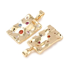 Pendentifs avec zircon cubiques à micro-pavés en laiton&nbsp;KK-D223-02G