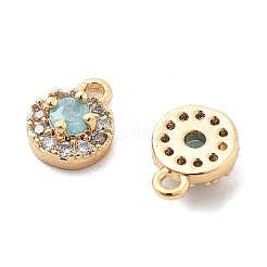 Breloques en laiton avec zircone cubique de micro pave&nbsp;KK-L222-001G-01
