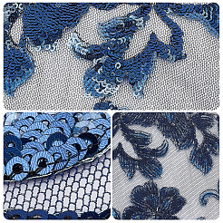 2 set di accessori decorativi con ricamo floreale in poliestere&nbsp;DIY-GF0005-70B