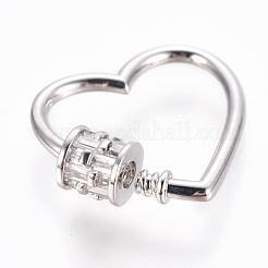 Messing Micro Pave Zirkonia Schraube Karabiner Schloss Charms&nbsp;ZIRC-F105-17P