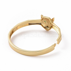 Bracciale rigido con cerniera leopardata in zirconi cubici&nbsp;BJEW-F448-02G