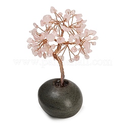Décorations d'arbre de vie en éclats de quartz rose naturel&nbsp;GG-CBACC2B-01B