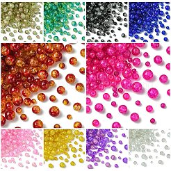 400 pz 4 stili perline di vetro crackle verniciate a spruzzo&nbsp;CCG-YW0001-20A