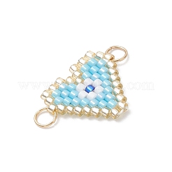 Glasperlen Böser Blick Herz Glieder Verbinder Charms&nbsp;PALLOY-MZ01048