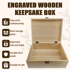 Rechteckige Erinnerungsboxen aus Holz mit Deckel&nbsp;CON-WH0101-004