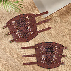 1 Paar verstellbares Armband aus PU-Lederkordel mit Glasflaschen&nbsp;AJEW-CL0002-53A