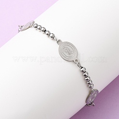 Religion 304 Edelstahl-Gliederarmbänder&nbsp;BJEW-F524-04B-P