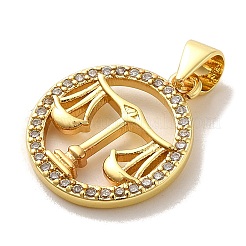 Pendenti in ottone con micro pavé di zirconi a tema zodiaco&nbsp;KK-M273-05I-G
