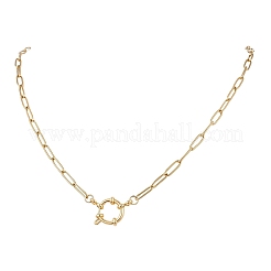 Halsketten aus 4 mm dickem Edelstahl 304 mit Büroklammern und Federringverschluss&nbsp;NJEW-JN05708