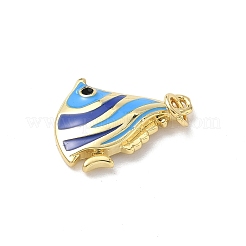 Colgantes de latón esmaltado con animales marinos&nbsp;KK-B155-02A-G