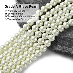 Fili di perle rotonde di perle di vetro tinto ecologico&nbsp;HY-A002-8mm-RB011