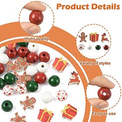 50 Stück Weihnachtsholzperlen&nbsp;WOOD-FS0002-42