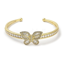 Bracelets à manchette ouverte en forme de papillon pour femmes&nbsp;BJEW-R317-02G