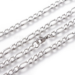 Colliers à chaîne figaro en acier inoxydable 304 anti-ternissement&nbsp;NJEW-E143-11P
