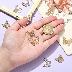 10 Stück 5 Stile Legierung mit Strass-Anhänger&nbsp;FIND-CJ0001-78
