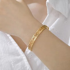 Bracelets manchettes ouvertes en acier inoxydable 304 de style bohème&nbsp;WG3C56B-02