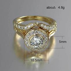 2 bague en alliage avec strass en cristal&nbsp;FS-WG4C099-01