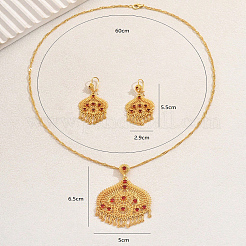 Elegante moda lacrima e fiore collana e orecchini in ottone set per le donne&nbsp;GO0418