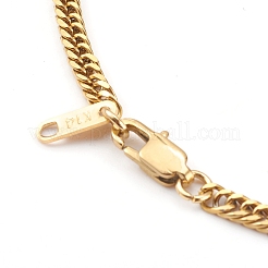 Halsketten aus kubanischen Gliederketten aus Edelstahl 304 mit Diamantschliff&nbsp;NJEW-JN03367-01