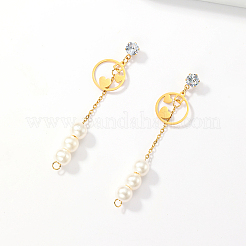 Pendientes de botón de acero inoxidable con borla dulce 201&nbsp;SA4259-1