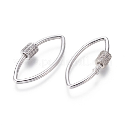 Messing Micro Pave Zirkonia Schraube Karabiner Schloss Charms&nbsp;ZIRC-I031-19P