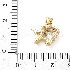 Pendentifs avec zircon cubiques à micro-pavés en laiton&nbsp;KK-F930-16G-02
