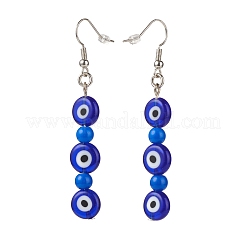 Malocchio di lampwork e orecchini pendenti con perline acriliche&nbsp;EJEW-JE04972-01