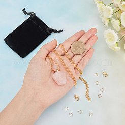 Kit fai da te per realizzare collane con ciondoli in bottiglia di profumo di quarzo rosa naturale&nbsp;DIY-SC0014-86D
