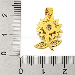 Colgantes de circonita cúbica micro pavé de latón chapado en oro real de 18 quilates&nbsp;KK-R159-39G