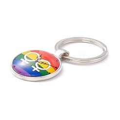 Porte-clés en verre de style fierté&nbsp;KEYC-F033-01D