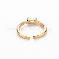 Anillos de brazalete de latón esmaltado&nbsp;RJEW-T016-29E-NF